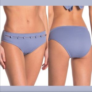 NEW $76 Red Carter Decorative Button Textured Hipster Bikini Bottoms [ M ] #3385